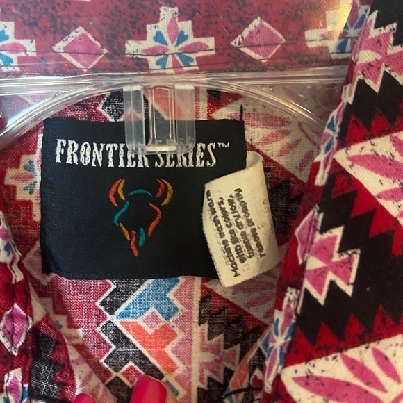 Vintage Frontier Series shirt mens 90’s size S abstract cotton western r… - Picture 3 of 6